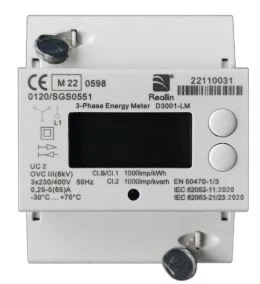 Compteur triphasé à rail DIN à quatre fils